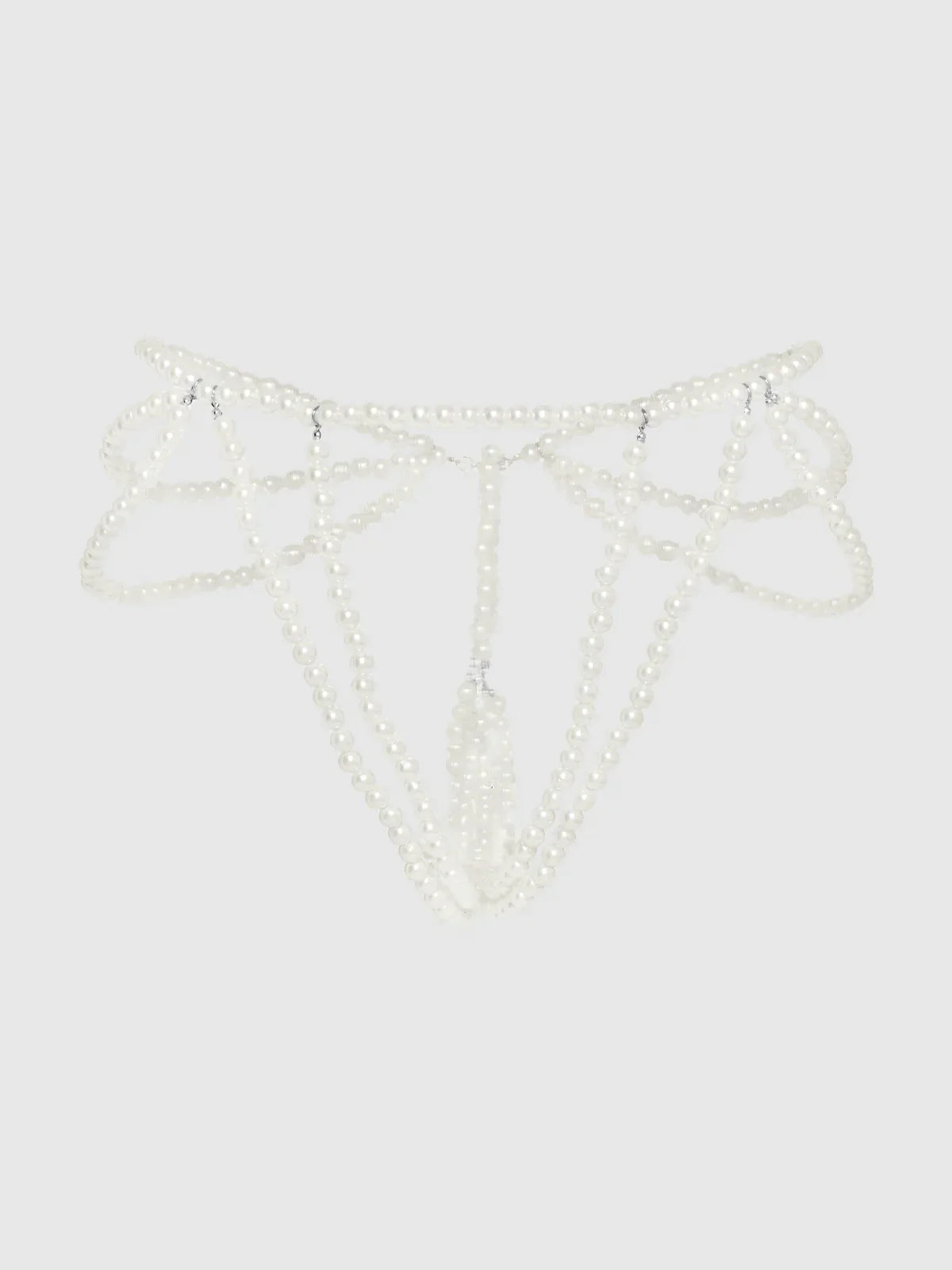 Pearl Draped Panty in White - House of Desire