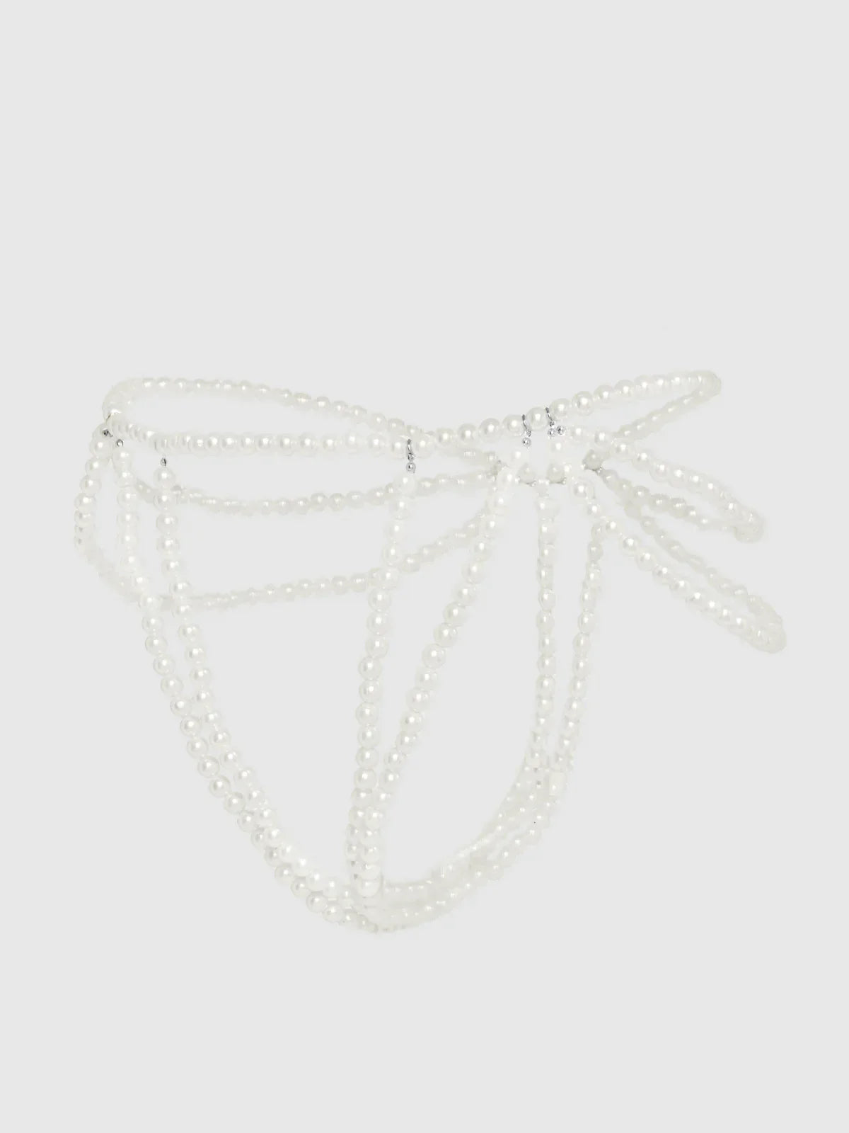 Pearl Draped Panty in White - House of Desire