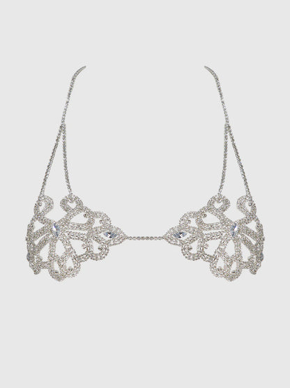 Rhinestone Swirl Knot Bralette - House of Desire