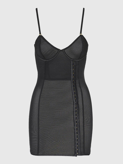 Yasmine Shine Mesh Chemise Set - House of Desire