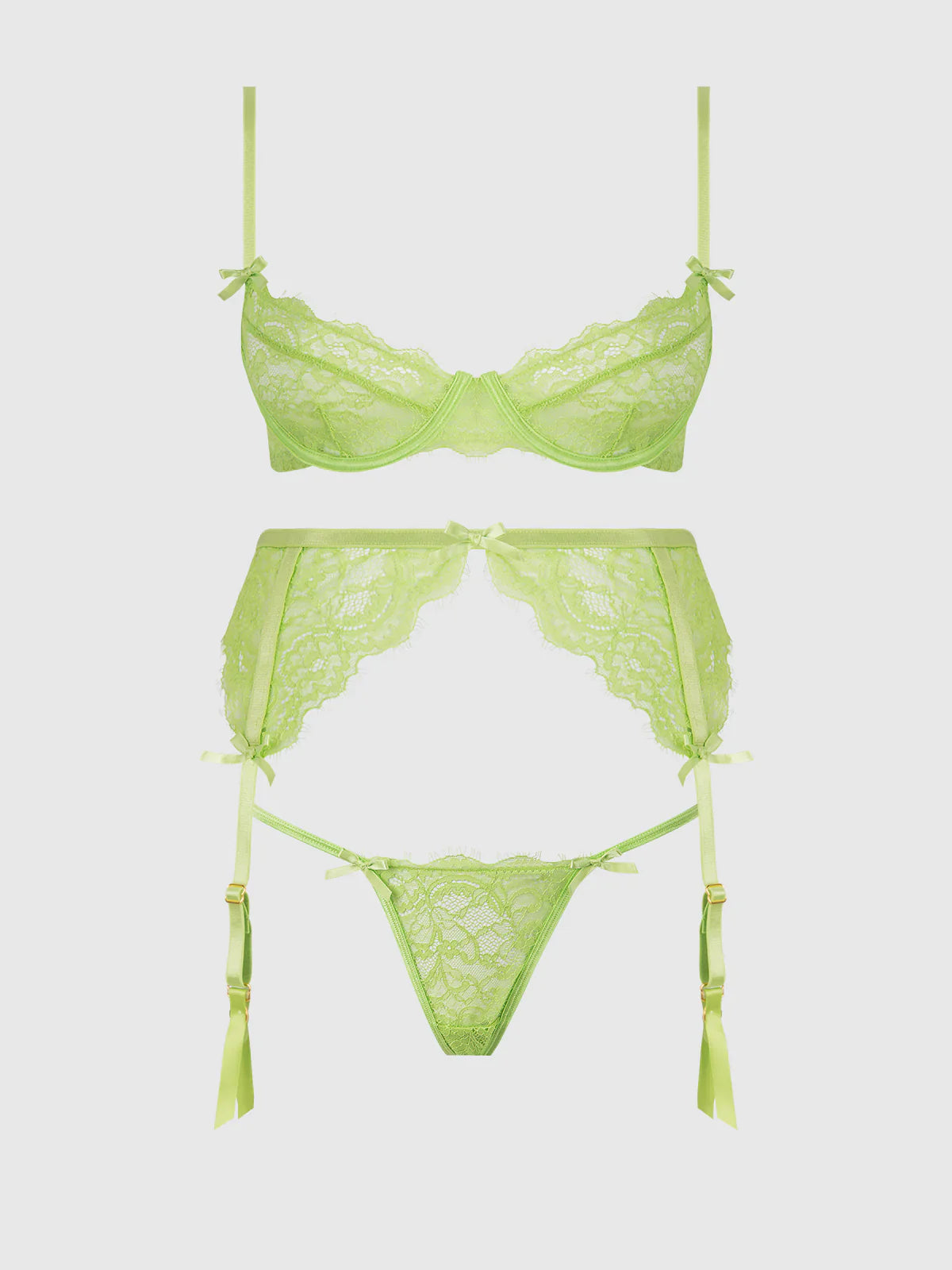 Shavon Lace Bra In Lime Green - House of Desire