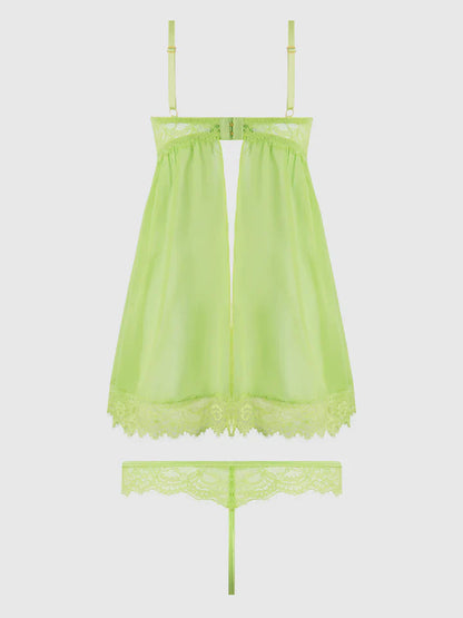 Shavon Mesh Thong In Lime Green - House of Desire