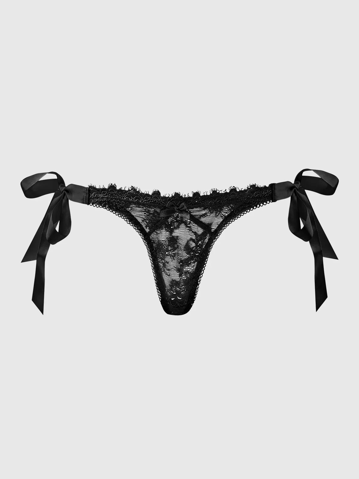 Victoria Lace Drop Off Tie Side Bikini In Black - House of Desire