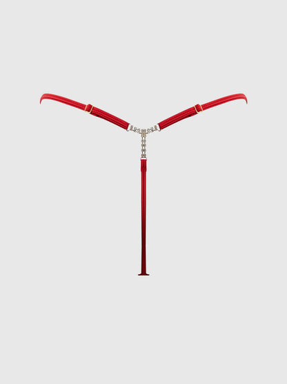 Marilyn Pom Pom G-String In Red - House of Desire