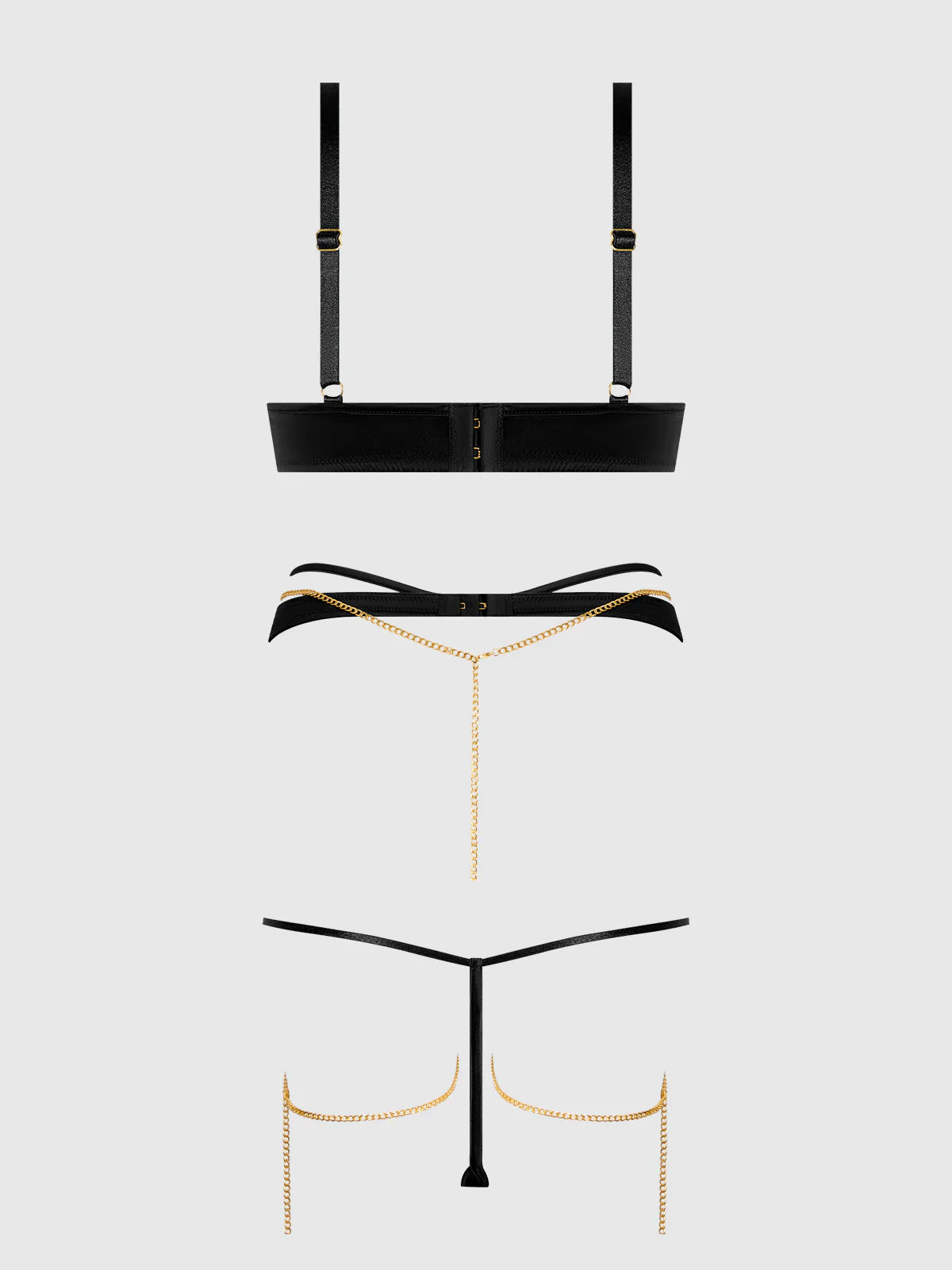 Evangeline Satin Chain Bra Set - House of Desire