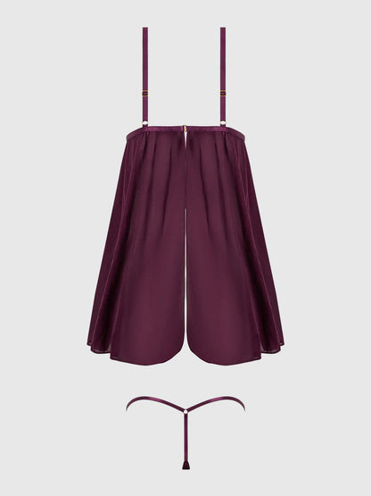 Yasmine Shine Mesh Open Cup Babydoll - House of Desire