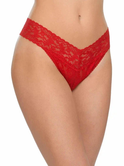 Original Rise Signature Lace Thong in Dark Pomegranate Red - Hanky Panky
