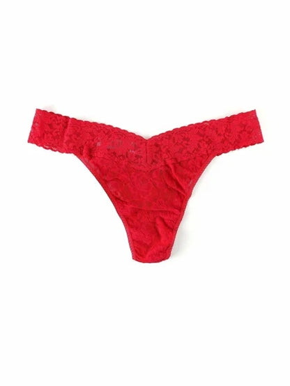 Original Rise Signature Lace Thong in Dark Pomegranate Red - Hanky Panky