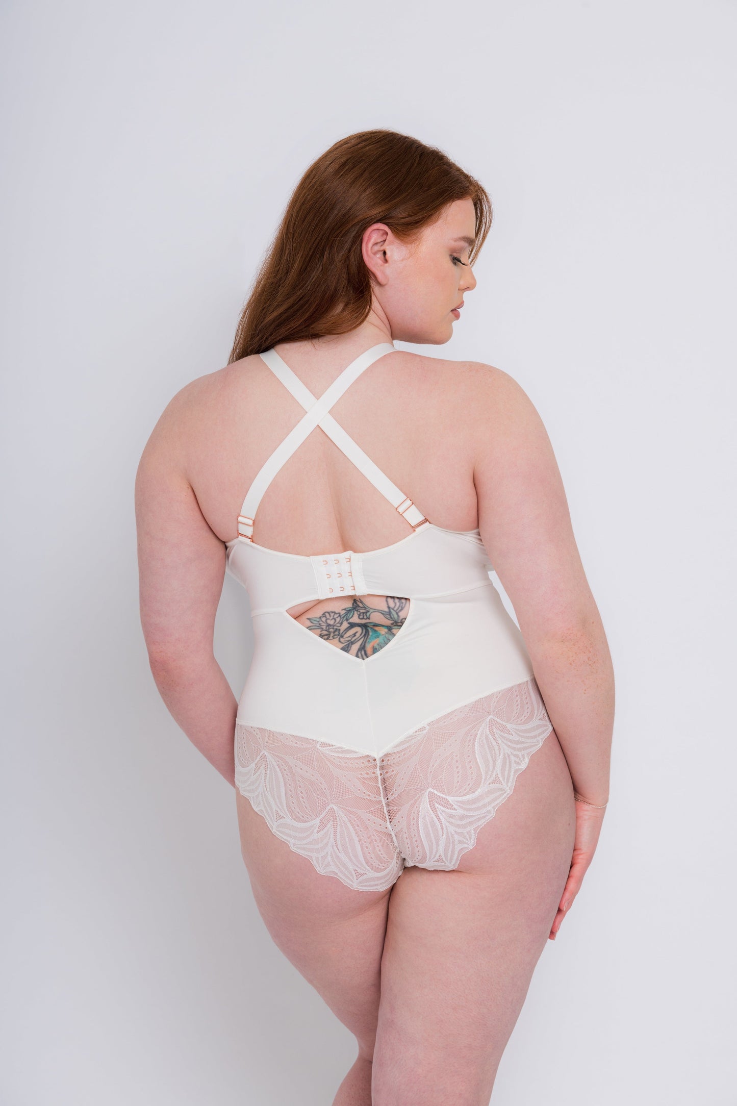 Scantilly Indulgence Stretch Lace Body In Ivory - Curvy Kate