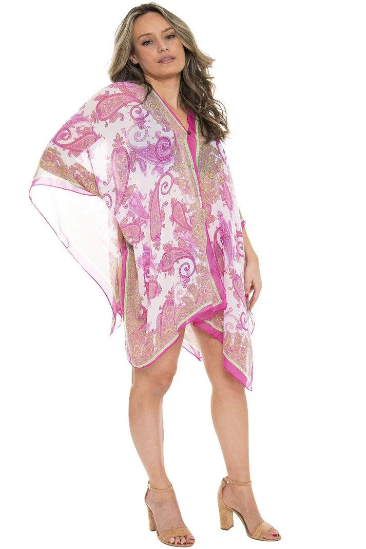 Printed Cover Up in Pink Paisley - Lovely Lies