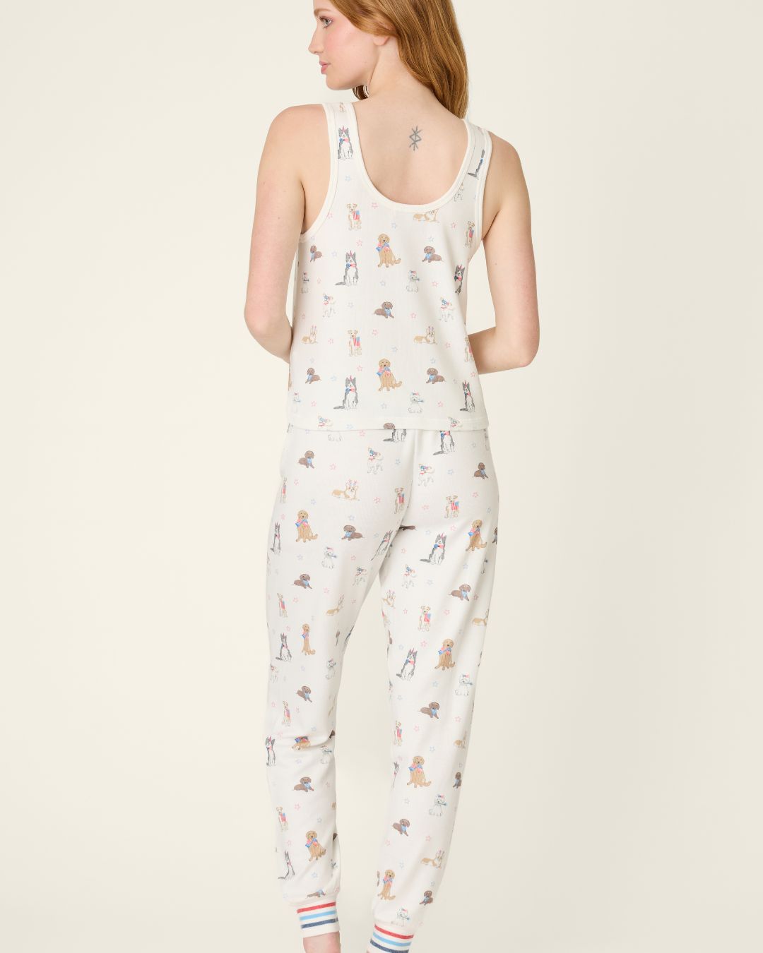 Red White & Woof PJ Set in Ivory - PJ Salvage