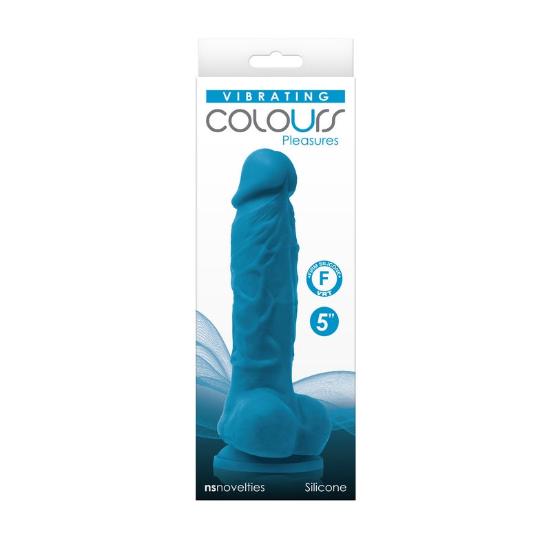 5" Vibrating Dildo In Blue - Colours