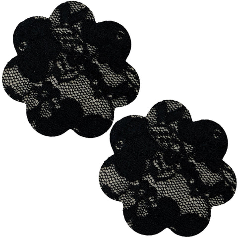 Plus Size Lace Petal Nipple Cover Pasties In Black - Neva Nude - BraTopia