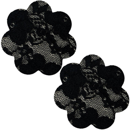 Plus Size Lace Petal Nipple Cover Pasties In Black - Neva Nude - BraTopia