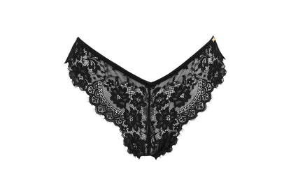 India Eyelash Lace V Brief In Black- Pour Moi - BraTopia