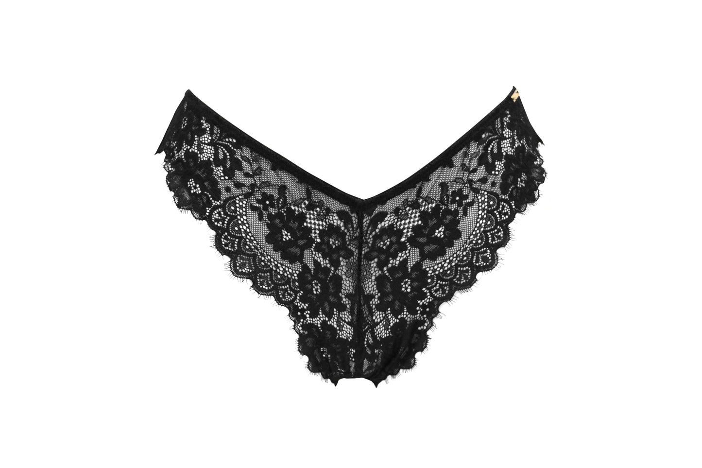 India Eyelash Lace V Brief In Black- Pour Moi