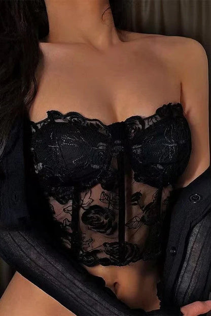 Lace Corset In Black - Lovely Lies - BraTopia
