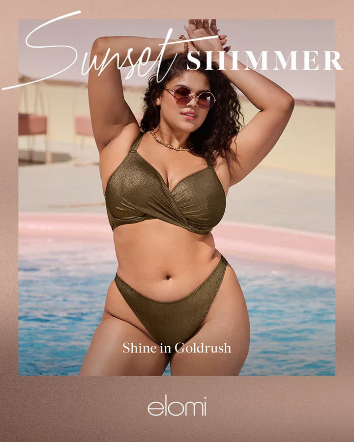 Sunset Shimmer Plunge Bikini Top In Gold Rush - Elomi