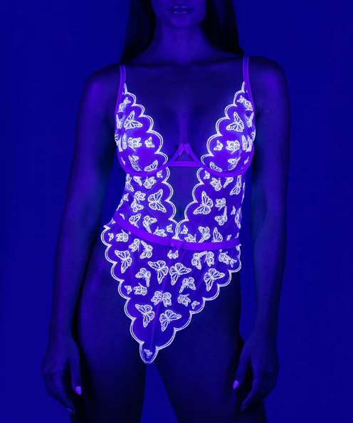 Butterfly Glow Teddy In Lavender & White - Roma Costume - BraTopia