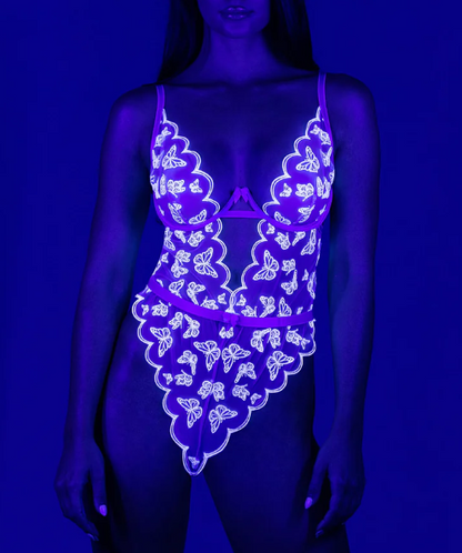 Butterfly Glow Teddy In Lavender & White - Roma Costume - BraTopia