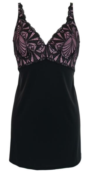 New Romance High Apex Chemise In Black & Rose - Pour Moi - BraTopia