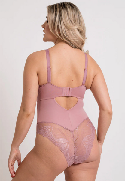 Scantilly Indulgence Stretch Lace Body In Dusty Rose - Curvy Kate