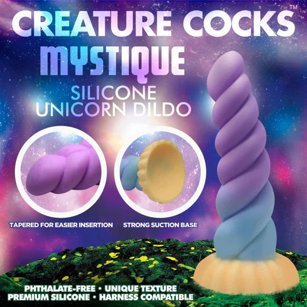 Mystique Silicone Unicorn Dildo In Multi - Creature Cocks