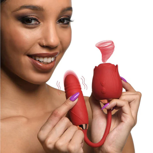 Romping Rose 10X Suction Rose & Thrusting In Red - Bloomgasm