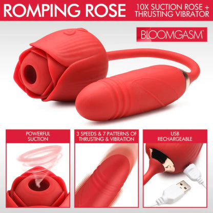 Romping Rose 10X Suction Rose & Thrusting In Red - Bloomgasm