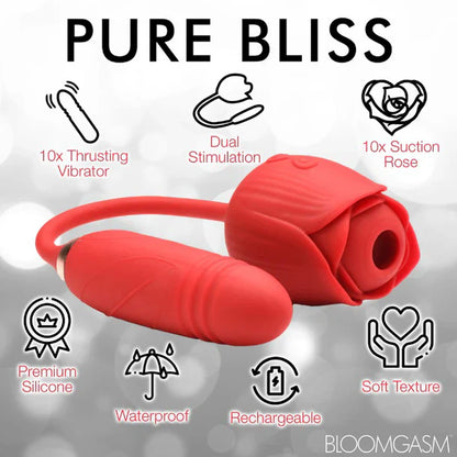 Romping Rose 10X Suction Rose & Thrusting In Red - Bloomgasm