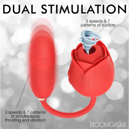 Romping Rose 10X Suction Rose & Thrusting In Red - Bloomgasm