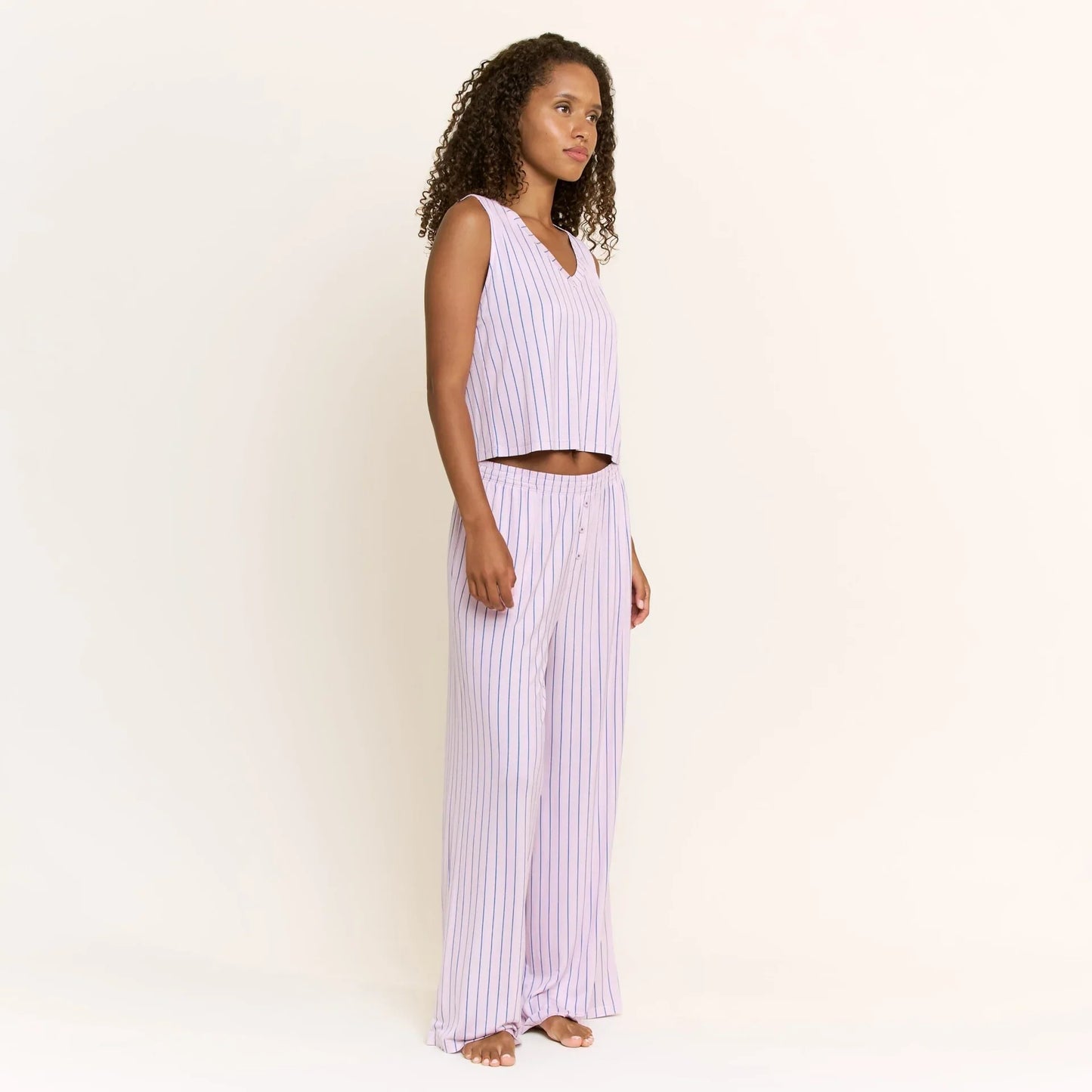 Sundown Sanctuary V Tank Pant Set - Honeydew Intimates