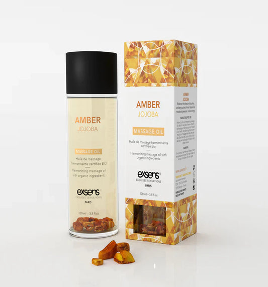 Amber Jojoba Organic Body Oil with Stones - Exsens