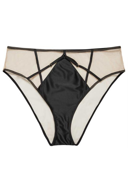 Ramona Strap Detail Illusion Mesh High Waisted Brief - Playful Promises