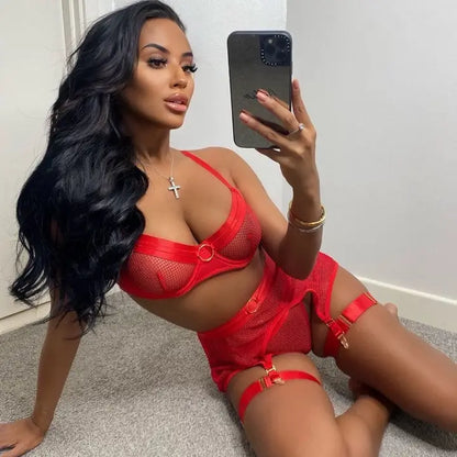 Fishnet Bra Set