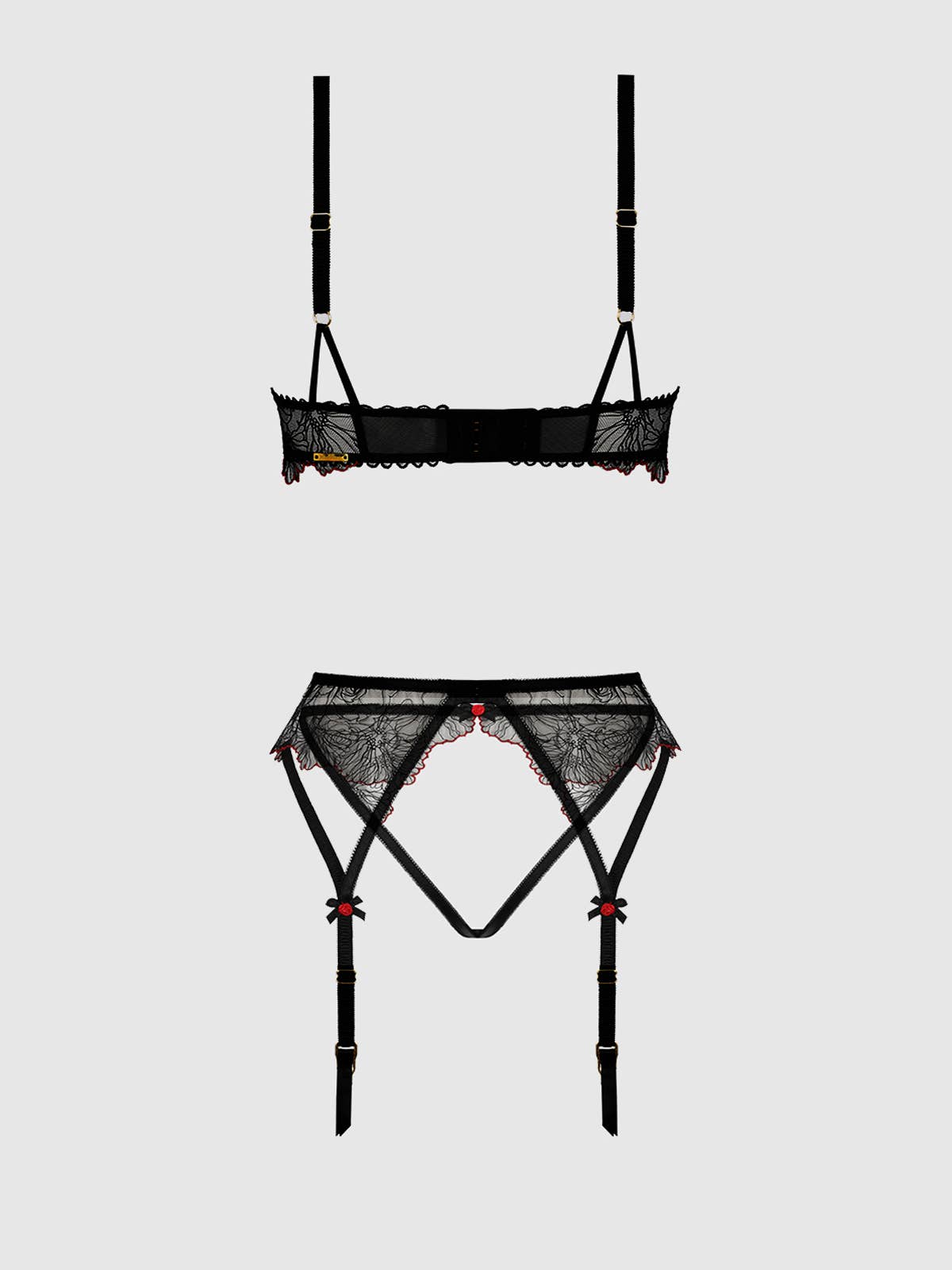 Ilena Embroidered Tulle Lingerie Set - House of Desire