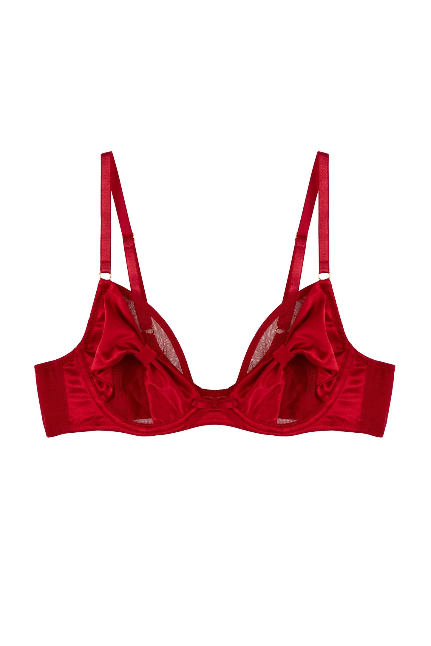 Annette Satin Bow Cup Bra In Red - Playful Promises - BraTopia