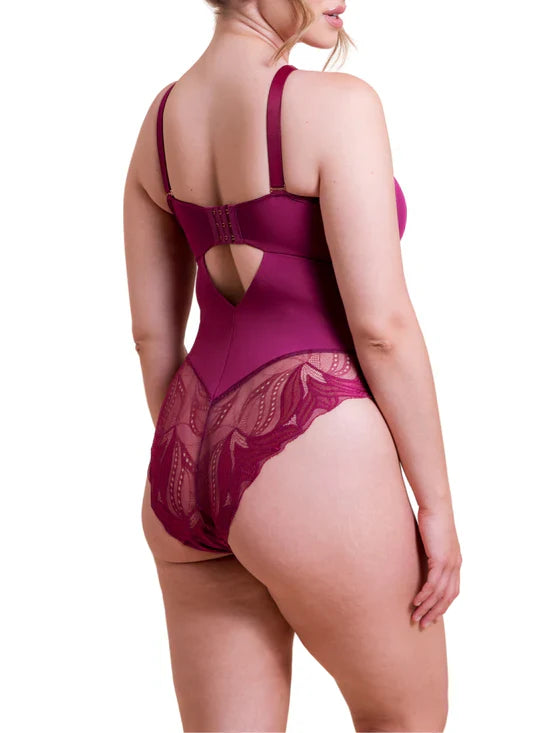 Scantilly Indulgence Stretch Lace Body In Berry Purple - Curvy Kate