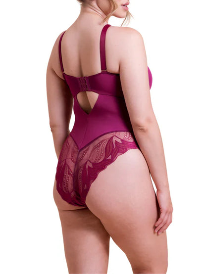 Scantilly Indulgence Stretch Lace Body In Berry Purple - Curvy Kate