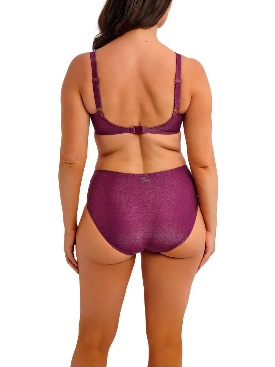 Paros Coast Gathered Full Cup Bikini Top in Berry Shimmer - Fantasie