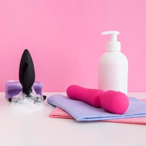Pink and black sex toys