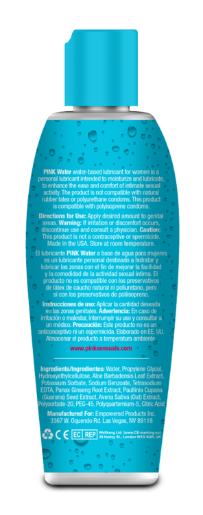 Pink Water Water Based Lube - Empowered Products