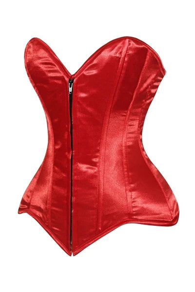 Lavish Satin Front Zipper Corset - Daisy Corsets