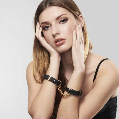 Maze Thin Handcuffs In Black - Bijoux Indiscrets