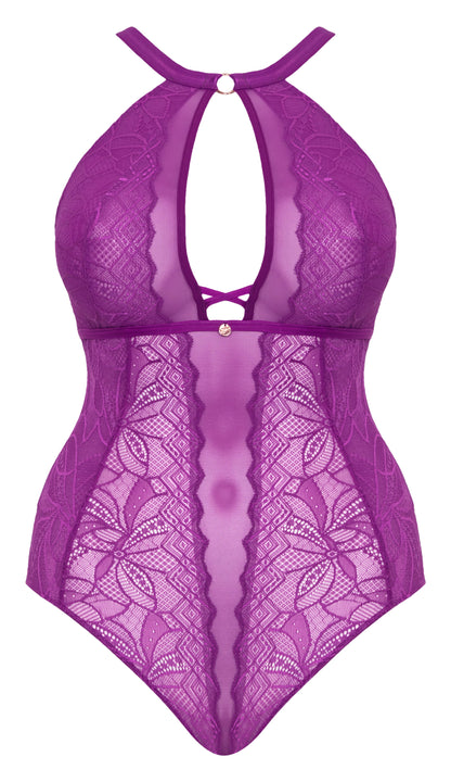 Scantilly Opulence Stretch Lace Body In Mystic Purple - Curvy Kate