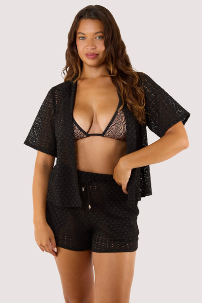 Zig Zag Crochet Beach Shorts - Wolf & Whistle