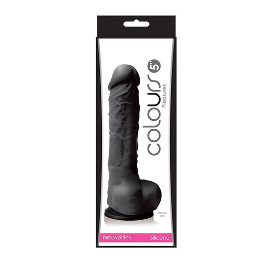 Pleasures 5" Dildo In Black - Colours