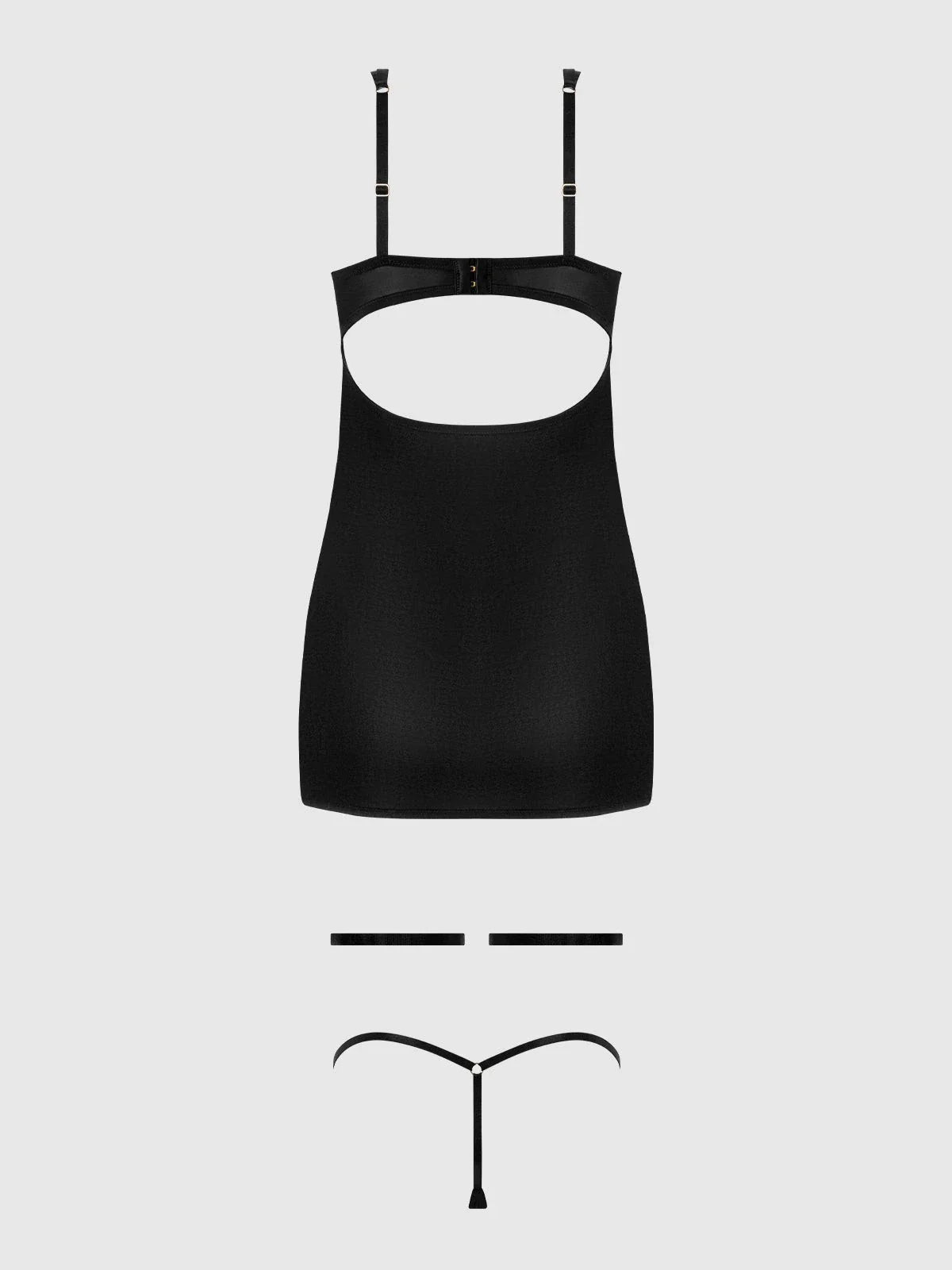 Yasmine Shine Mesh Open Cup Babydoll - House of Desire