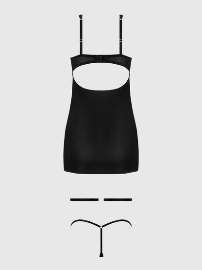 Yasmine Shine Mesh Open Cup Babydoll - House of Desire