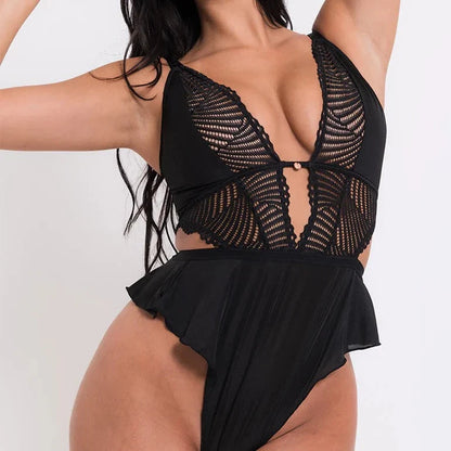 After Hours Stretch Lace Teddy In Black - Curvy Kate - BraTopia